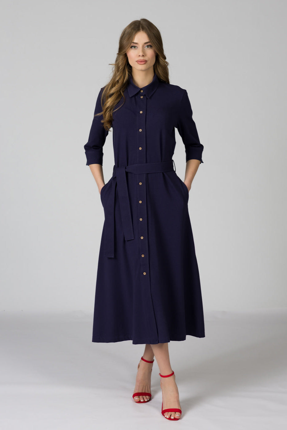 Bio-Baumwolle Kleid mit Kokosnussknöpfen "Mondlicht"