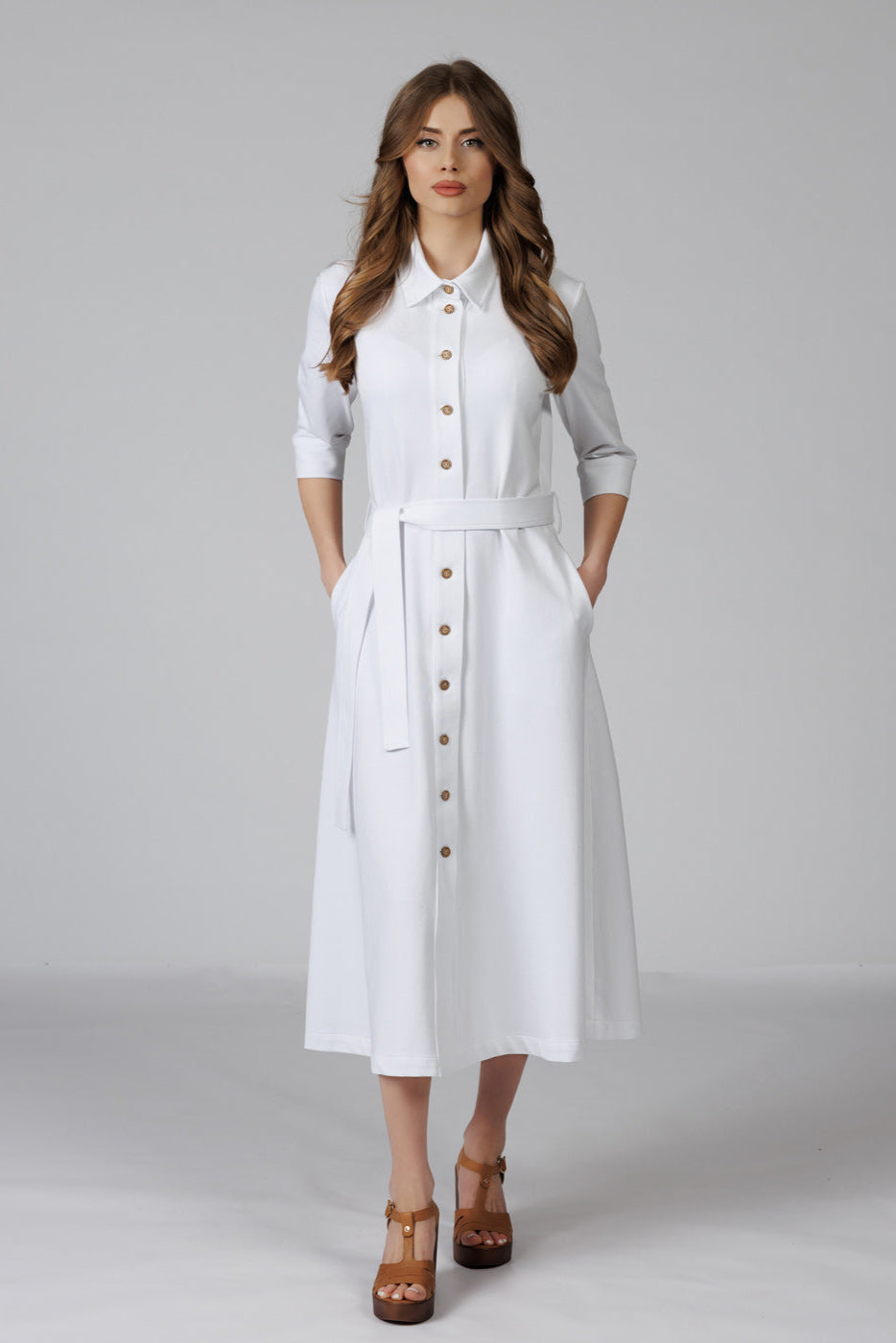 Bio-Baumwolle Kleid mit Kokosnussknöpfen "Glanz"