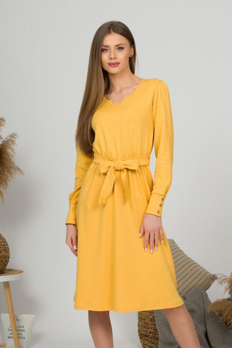 Bio-Baumwolle Kleid mit Kokosnussknöpfen "Sonne"