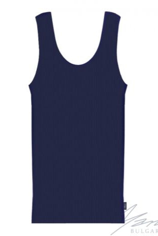 Elastisches Damen-Strick-Tanktop, Blau