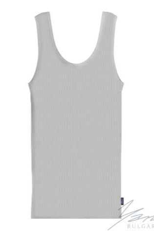 Elastisches Damen-Strick-Tanktop, Perlgrau